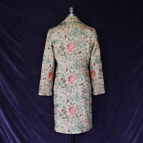 Johnny Was Biya JWLA Silk floral rose Embroidered duster princess coat Jacket S - Picture 8 of 11